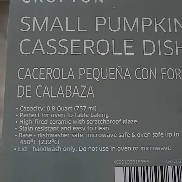 White Ceramic "Pumpkin" Shaped .8 Quart Dip/Soup Dish with Lid - Picture 12 of 13